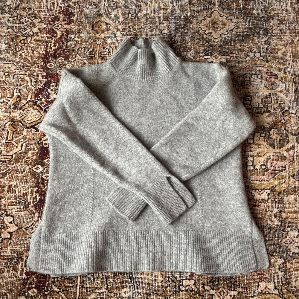 GANT Gray Cashmere Blend Turtleneck Sweater Women’s Small Cozy Knit - Picture 4 of 10